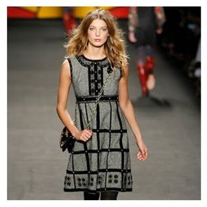 Anna Sui Target Gray Dress w/ Velvet Piping